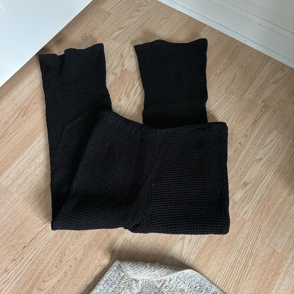 donni black waffle pant